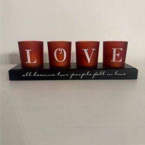 Love Candle Holder Set - Red